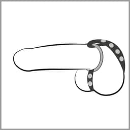 Sextreme – Lederen Balzak Riem met 3 Penis Ringen met Druk Knopen voor Gemakkelijk Gebruik – Zwart — thumbnail 4