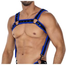 Cut4Men - Fetish Harnas - Tuigje - Neo - Blauw/Zwart — thumbnail 9