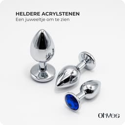 Metalen Buttplugs voor mannen en vrouwen - Erotiek & Seksspeeltjes - Buttplug Set 3-Delig - Anale speeltjes & Butt Plug - Blauw — thumbnail 5