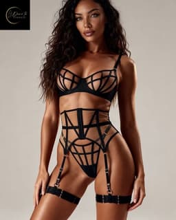 Luxe Lingerieset Dames – Lingerie Erotisch – Sexy Lingerie – 4-delige set – Zwart Kant – Lingerie Setje – Verleidelijke BH met Jarretels & Hoge Taille String – Sexy Lingerie – Chique – Luxe –Boudoir Look – Kinky – Erotisch – Maat XS/S, M, L — thumbnail 2