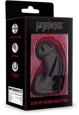 Model 27 - Ultra Soft Silicone Chastity Cage - Black — thumbnail 10
