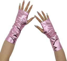 Lange Glanzende Netkousen Handschoenen voor Cosplay en Feest — thumbnail 1