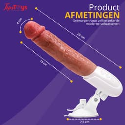 TipsToys® 3 in 1 Multifunctionele Dildo - Vibrator met Afstandsbediening en Verwarming 42°C - Likkend, Verwarmend, Vibrerend, Thrusting en Handsfree - Op en Neer functie - Seksspeeltjes voor Vrouwen - Sextoys voor Koppels — thumbnail 5