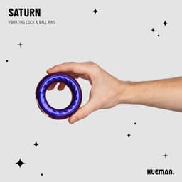Hueman - Saturn - Vibrerende Cock- en Ball Ring - Oplaadbaar - Waterproof - Zacht Siliconen - Seksspeeltjes - Penisring - Cockringen - Cockring Vibrerend - Sex Toys voor Mannen - Cock Ring - Paars — thumbnail 3