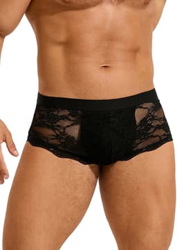 Zeloria Heren Kant Boxer – Transparante Erotische Lace Boxershort – Zwart – L – Stretch & Comfort — thumbnail 10