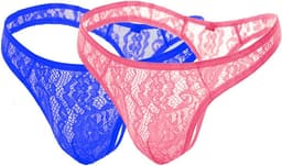 Sexy Kanten Heren String Mankini Jockstrap Tanga Ondergoed Eén Maat — thumbnail 1