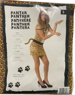 Verleidelijke Panter Verkleedset – Sexy Jurk met Oortjes & Staart – Maat S — thumbnail 3