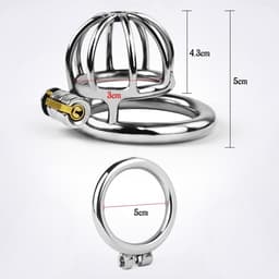DOWO® - Mini Locker - Kuisheidskooi - Chastity cage - Peniskooi - Hemisferisch - Staal - 50 mm — thumbnail 6