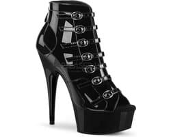 Pleaser - DELIGHT-600-11 Plateau Laarzen - US 10 - 40 Shoes - Zwart