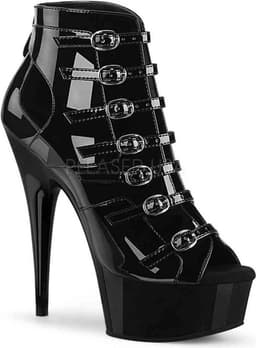 Pleaser - DELIGHT-600-11 Plateau Laarzen - US 10 - 40 Shoes - Zwart — thumbnail 1