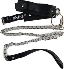BNDGx® - Lijn met halsband Zwart - SM rollenspel set - Met ketting lijn — thumbnail 2