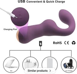Lovemytoy® 2-in-1 G-Spot & Clitoris Vibrator – 10 Vibratiestanden – Fluisterstil – Waterdicht – Oplaadbaar – Seksspeeltje voor Vrouwen — thumbnail 3