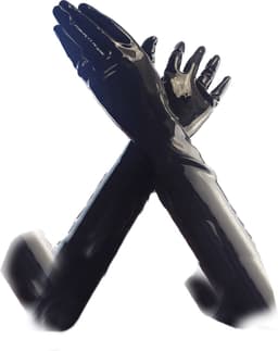 BamBella® - 100% LATEX Handschoenen Lang BDSM SM sexy glans handschoen Zwart — thumbnail 1