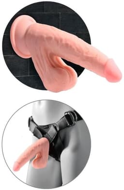 Pipedream - King Cock - Triple Density Dildo met Balzak - 30,5 cm - Beige — thumbnail 4