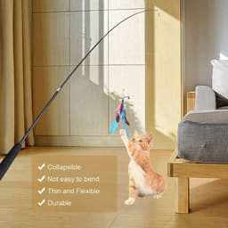 13-delige speelset met veren voor katten, interactieve staaf met 12 navulveren, interactief speelgoed voor katten. — thumbnail 4
