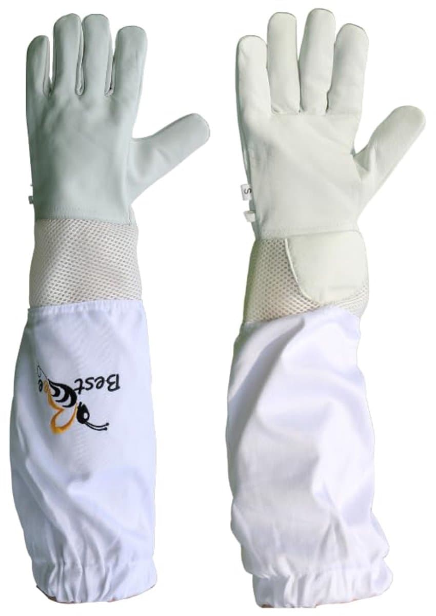 Best Bee Bijenteelthandschoenen van geitenleer met geventileerde stoffen mouwen, ademend en dik, imker handschoenen - ShopVlot — afbeelding 1