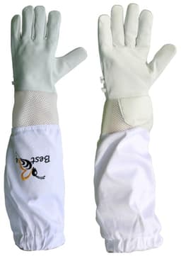 Best Bee Bijenteelthandschoenen van geitenleer met geventileerde stoffen mouwen, ademend en dik, imker handschoenen - ShopVlot — thumbnail 1