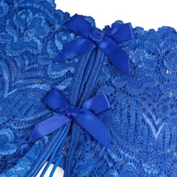 Zeloria Amora Open Kruis Slip Dames – Kanten Hipster met Parel­detail – Sexy Lingerie – Blauw – XXL — thumbnail 4