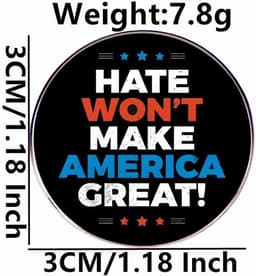 2 stuks haat zal Amerika geen geweldige reversspeldje maken, tegen kritiek pin, metalen legering badge, 3 cm (1,2"), metaal, geen edelsteen, 3cm(1.2"), Metaal, Geen edelsteen — thumbnail 2