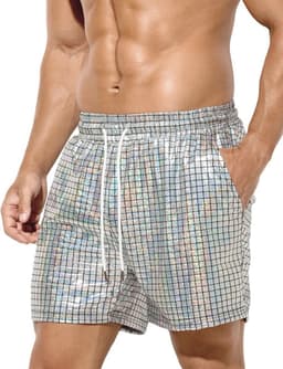 Glanzende Metallic Heren Shorts voor Disco en Clubwear — thumbnail 1