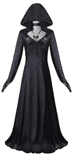 Vampire Madam Gothic Kostuum met Kap voor Dames - Cosplay Outfit voor Halloween en Carnaval — thumbnail 4
