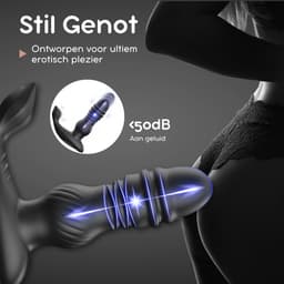 Blackdoor Collection - Stotende Anale Buttplug - Optimale Anale Verwenning - Volledig waterdicht ook voor onder de douche - Met Afstandbediening - Zwart — thumbnail 7