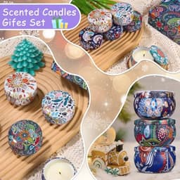 Aromatherapie Geurkaarsen Cadeauset voor Vrouwen - 6 Stuks, Stress Verminderende Kaarsenset voor Kerst, Verjaardag en Valentijnsdag — thumbnail 3