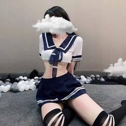 Seksuele Schooluniform Cosplay Set - Sexy Lingerie Kostuum voor Dames met Sokken — thumbnail 5