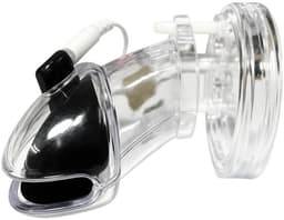 Electro Cock Cage - Peniskooi - Kuisheidskooi - BDSM - Transparant - Met slot - Electro seks - 3 maten cockringen — thumbnail 3