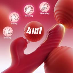 DOWO® - 3 in 1 Vibrator met App Control - 10 Vibratiestanden - 7 Stootstanden - 5 Pulsatiestanden - Dildo Vibrator - Intense Clitoris & G-Spot stimulator - Sex Toys voor Vrouwen & Koppels - Clitoris Stimulator - Seksspeeltjes - Cadeau voor Vrouw — thumbnail 3