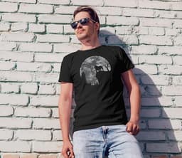 Heren T-shirt met Engelse Bulldog Full Moon Hondenprint Katoen — thumbnail 3