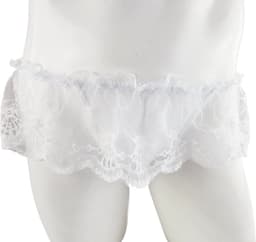 BamBella ® - Slip- maat Onesize S M L - Wit Sexy erotische heren onderbroek mannen kant stof — thumbnail 1