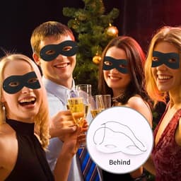Zwart Oogmasker - Dief masker - Feestelijke Aankleding - Uniseks Volwassen - Niet gespecificeerd - Zwart — thumbnail 4
