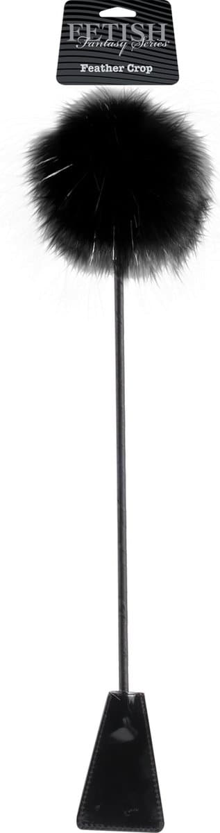 Pipedream Fetish Fantasy Zweepje met Veren Gewas - 53 cm - Zwart — afbeelding 1