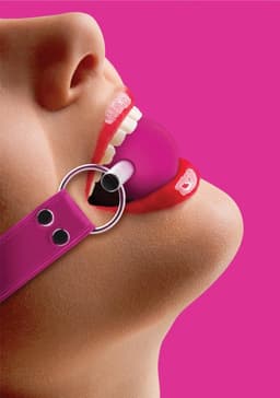 Ouch! – Solide Rubberen Ball Gag Knevel met Verstelbare Riem voor Mond Vulling – Roze — thumbnail 1