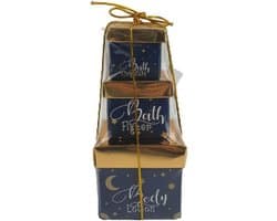Geschenkset cadeaus - Donkerblauw / Goud - Karton - 3 Stuks - Cadeau - Cadeauset - Geschenkset - Kerstcadeau - Sinterklaascadeau