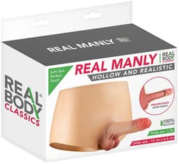 Real Body - Bodysuit - Female to Male - Mannelijk Onderlichaam met Holle Penis - Verkrijgbaar in 2 maten S/M — thumbnail 4