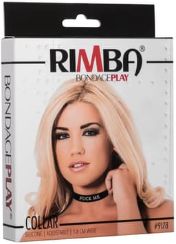 Rimba - Halsband - Collar Met Tekst - FUCK ME - Siliconen - Zwart — thumbnail 7