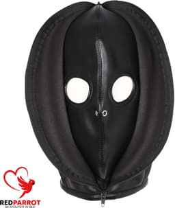 BDSM Masker met rits - Gesloten of open - Bivakmuts - Leder - One size — thumbnail 2
