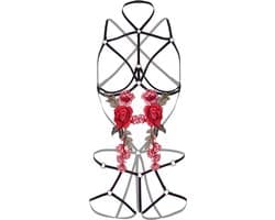 Roses Strappy Teddy w. Pasties