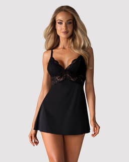 Obsessive Babydoll Setje Met Kant - Zwart - L/XL — thumbnail 5