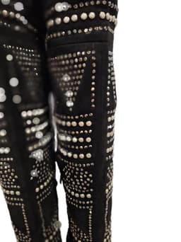 RUON- HOGE EROTISCHE LAARS -SUEDELOOK MET STRASS EN STUDS-BLACK-38 — thumbnail 4