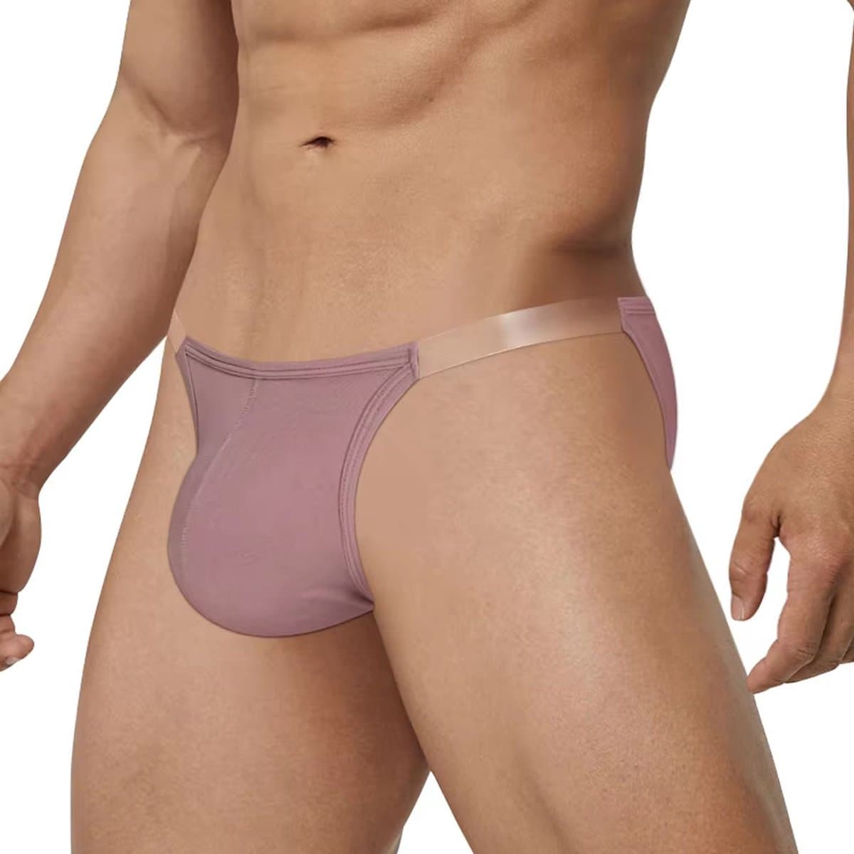 Heren Slip met Transparante Bandjes - Sexy Ondergoed - Lingerie - Roze — afbeelding 1