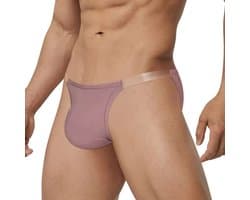 Heren Slip met Transparante Bandjes - Sexy Ondergoed - Lingerie - Roze