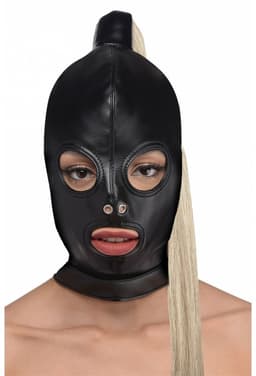 Ponytail Bondage Hood - Zwart — thumbnail 5