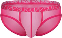 SUKREW Sheer Low-rise Brief Elect Pink - MAAT M - Erotisch Heren Ondergoed - Slip voor Man - Sexy mannen Slip — thumbnail 1