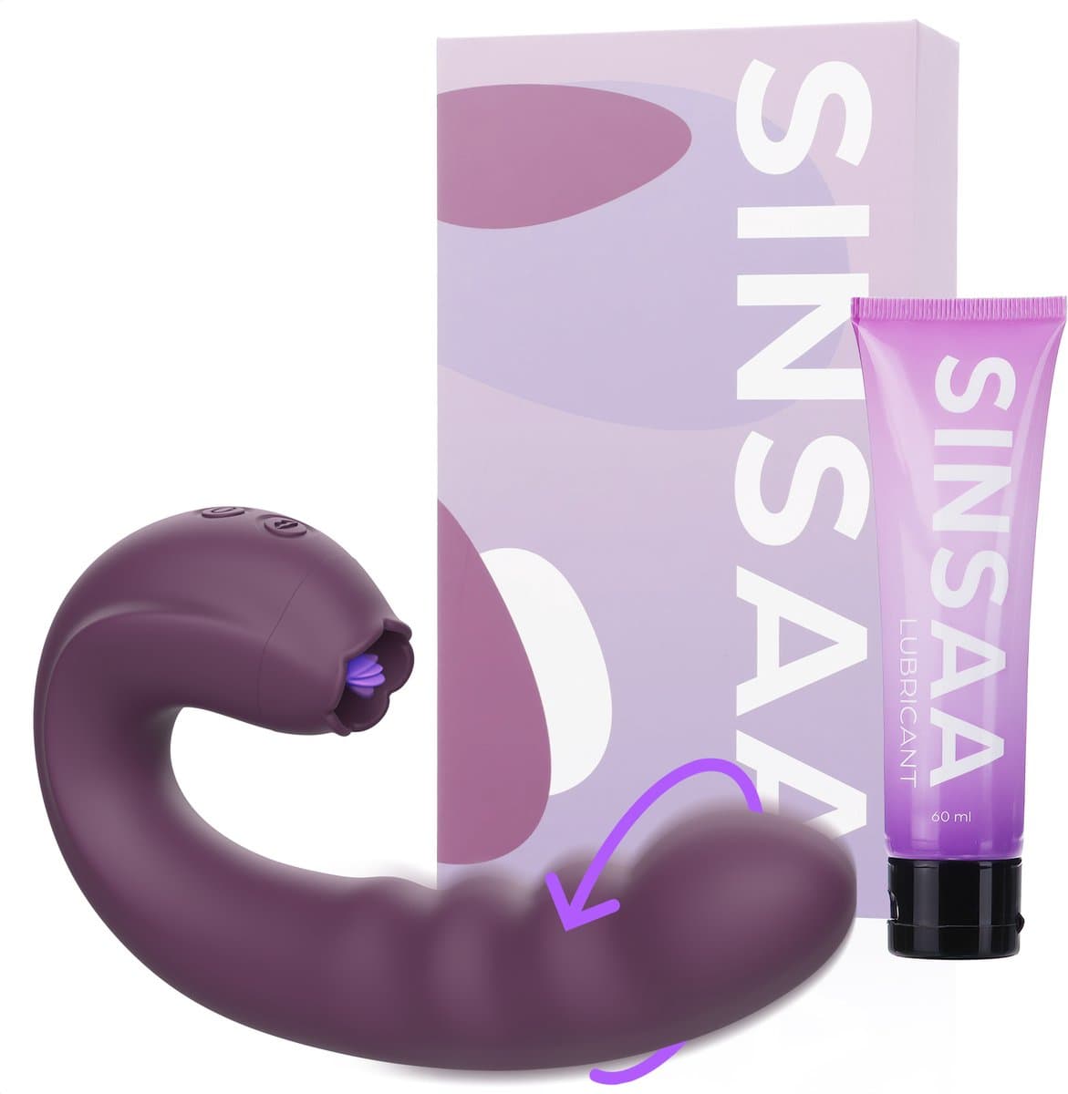 Sinsaa Zoë Tong Vibrator - Likende Tong Vibrator - Clitoris Zuiger - Dildo Vibrator - Likkende Tong - Bef Vibrator - Clitoris Stimulator - Sex Toys voor vrouwen - 10 Likstanden - 3 Rotatiestanden - Siliconen - Voor hem - Voor haar — afbeelding 1