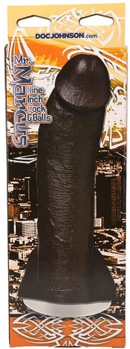 Doc Johnson Realistic Cocks XXXL dildo Mr. Marcus - Cock & Balls zwart - 22,61 cm — thumbnail 4
