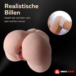 Quick Relief Juicy™ - Masturbator Large - Pocket Pussy - Grote Kont - Realistische Vagina & Anus - Seks Toy voor Mannen - 5 kg — thumbnail 5