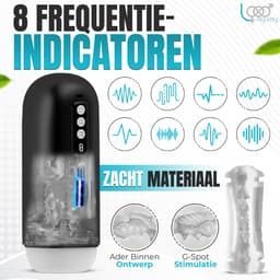 Lovemytoy® 360° deepthroat plezier en orgasme Automatische masturbator met 8 trillingsfrequenties - 8 zuigsnelheden - Vibrator voor mannen - Sex Toys voor Mannen black - Gawk Penis Stimulator — thumbnail 2